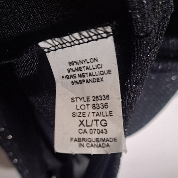 Paraphrase black metallic sparkling puff sleeve top XL - Picture 4 of 6